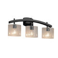 Justice Design Group Fusion Archway 3 Light Matte Black Bath Bar Seeded Oval Shade