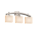 Justice Design Group Fusion Archway 3 Light Brushed Nickel Bath Bar Opal Rectangle Shade