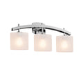 Justice Design Group Fusion Archway 3 Light Polished Chrome Bath Bar Frosted Crackle Oval Shade