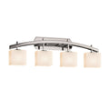 Justice Design Group Fusion Archway 4 Light Polished Chrome Bath Bar Opal Rectangle Shade