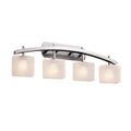Justice Design Group Fusion Archway 4 Light Brushed Nickel Bath Bar Frosted Crackle Rectangle Shade