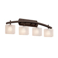 Justice Design Group Fusion Archway 4 Light Dark Bronze Bath Bar Frosted Crackle Rectangle Shade