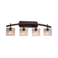 Justice Design Group Fusion Archway 4 Light Dark Bronze Bath Bar Seeded Oval Shade