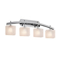 Justice Design Group Fusion Archway 4 Light Polished Chrome Bath Bar Frosted Crackle Rectangle Shade