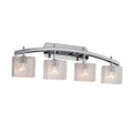 Justice Design Group Fusion Archway 4 Light Polished Chrome Bath Bar Seeded Rectangle Shade
