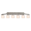 Justice Design Group Fusion Archway 6 Light Brushed Nickel Bath Bar Frosted Crackle Oval Shade