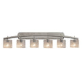 Justice Design Group Fusion Archway 6 Light Brushed Nickel Bath Bar Seeded Oval Shade