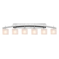 Justice Design Group Fusion Archway 6 Light Polished Chrome Bath Bar Frosted Crackle Oval Shade