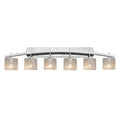 Justice Design Group Fusion Archway 6 Light Polished Chrome Bath Bar Seeded Oval Shade