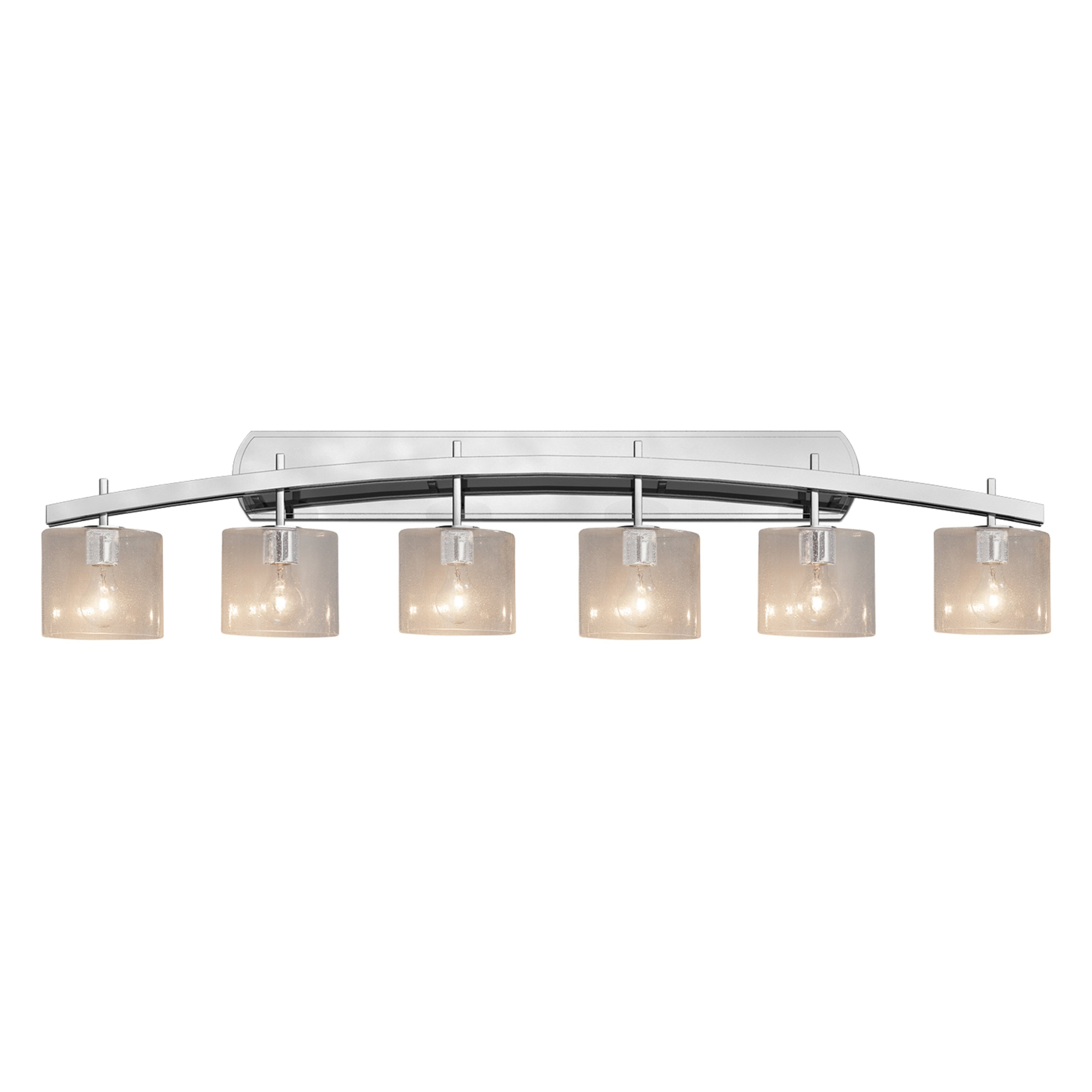 Justice Design Group Fusion Archway 6 Light Polished Chrome Bath Bar Seeded Oval Shade