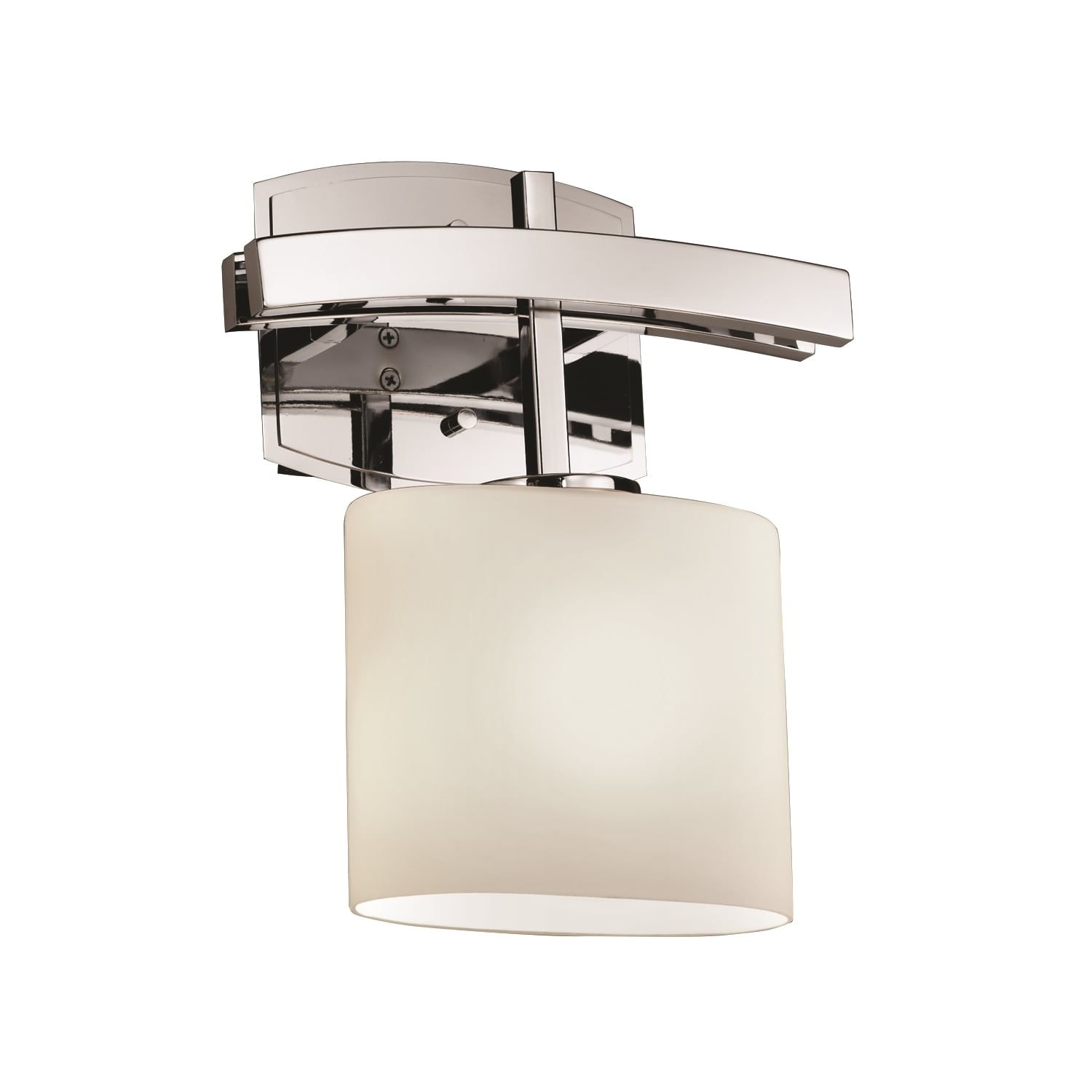 Justice Design Group Fusion Archway 1 Light Polished Chrome Ada Wall Sconce Opal Oval Shade