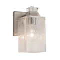 Justice Design Group Fusion Ardent 1 Light Brushed Nickel Wall Sconce Seeded Square W Flat Rim Shade