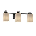 Justice Design Group Fusion Ardent 3 Light Matte Black Bath Bar Ribbon Square W Flat Rim Shade