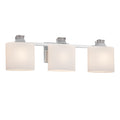 Justice Design Group Fusion Ardent 3 Light Polished Chrome Bath Bar Opal Oval Shade