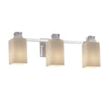Justice Design Group Fusion Ardent 3 Light Polished Chrome Bath Bar Ribbon Square W Flat Rim Shade