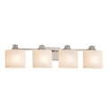 Justice Design Group Fusion Ardent 4 Light Brushed Nickel Bath Bar Opal Oval Shade