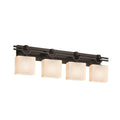 Justice Design Group Fusion Argyle 4 Light Dark Bronze Bath Bar Opal Rectangle Shade