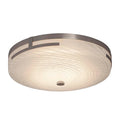 Justice Design Group Fusion Atlas Brushed Nickel 14 Inch Led Round Flush Mount Weave Shade