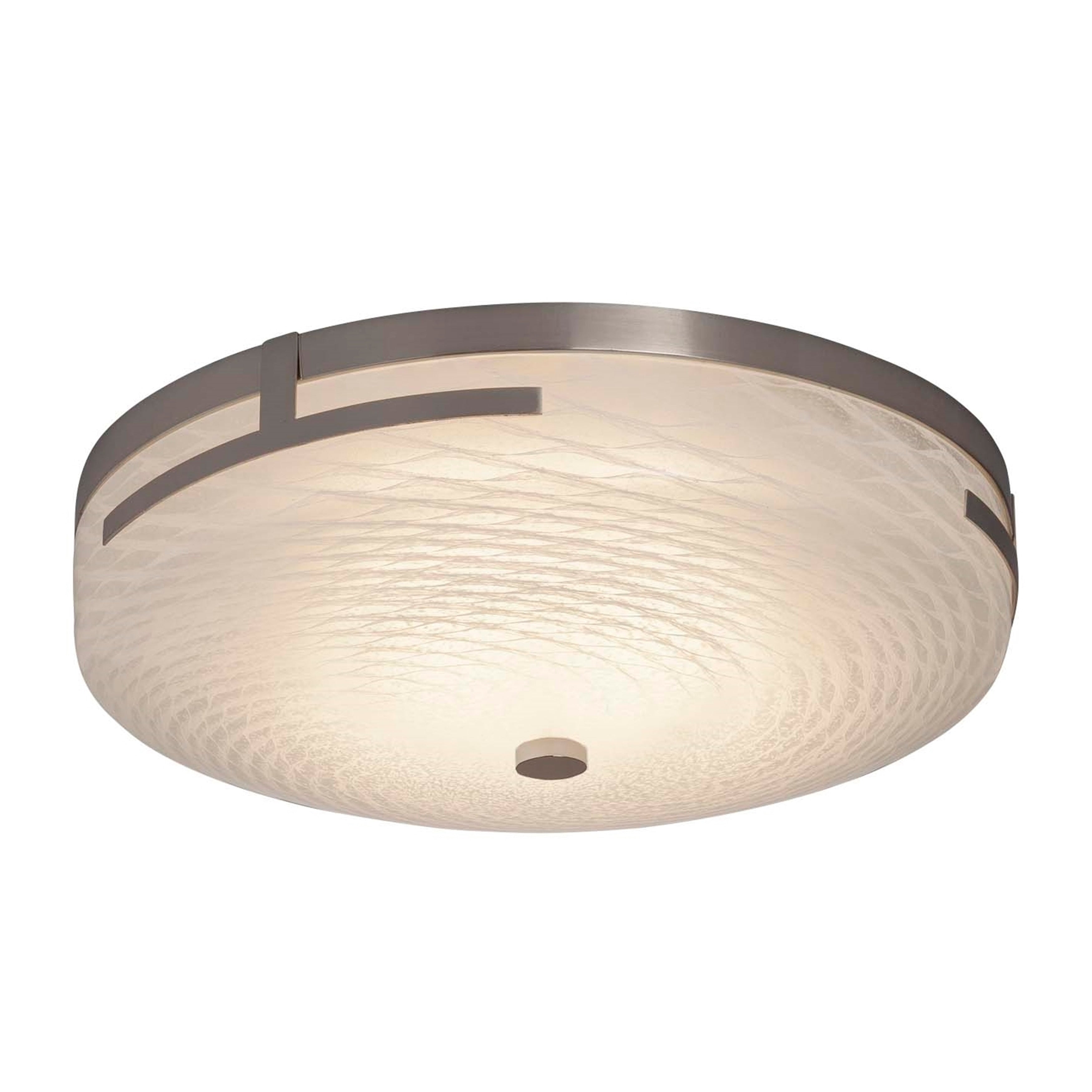 Justice Design Group Fusion Atlas Brushed Nickel 14 Inch Led Round Flush Mount Weave Shade