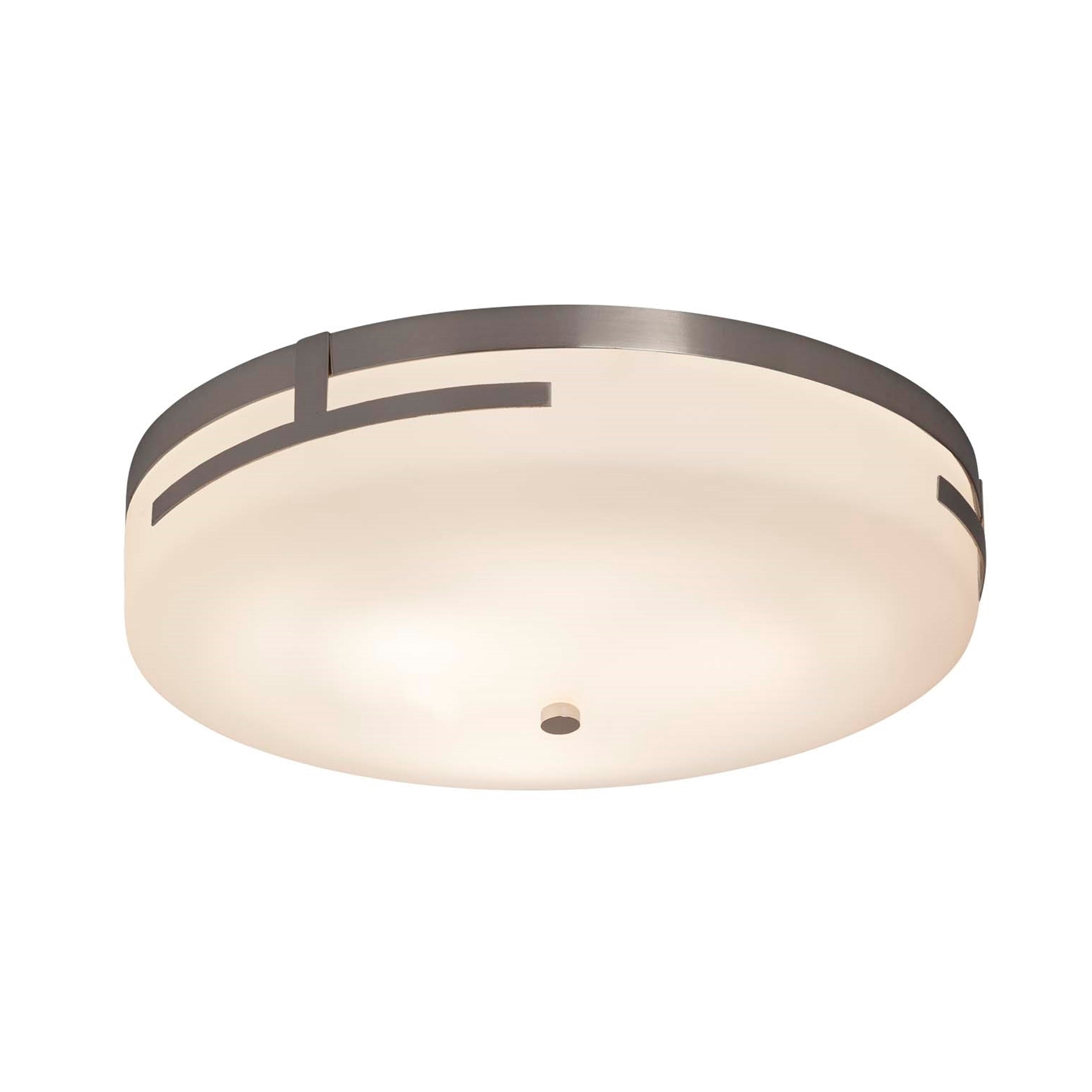 Justice Design Group Fusion Atlas Brushed Nickel 19 Inch Led Round Flush Mount Opal Shade