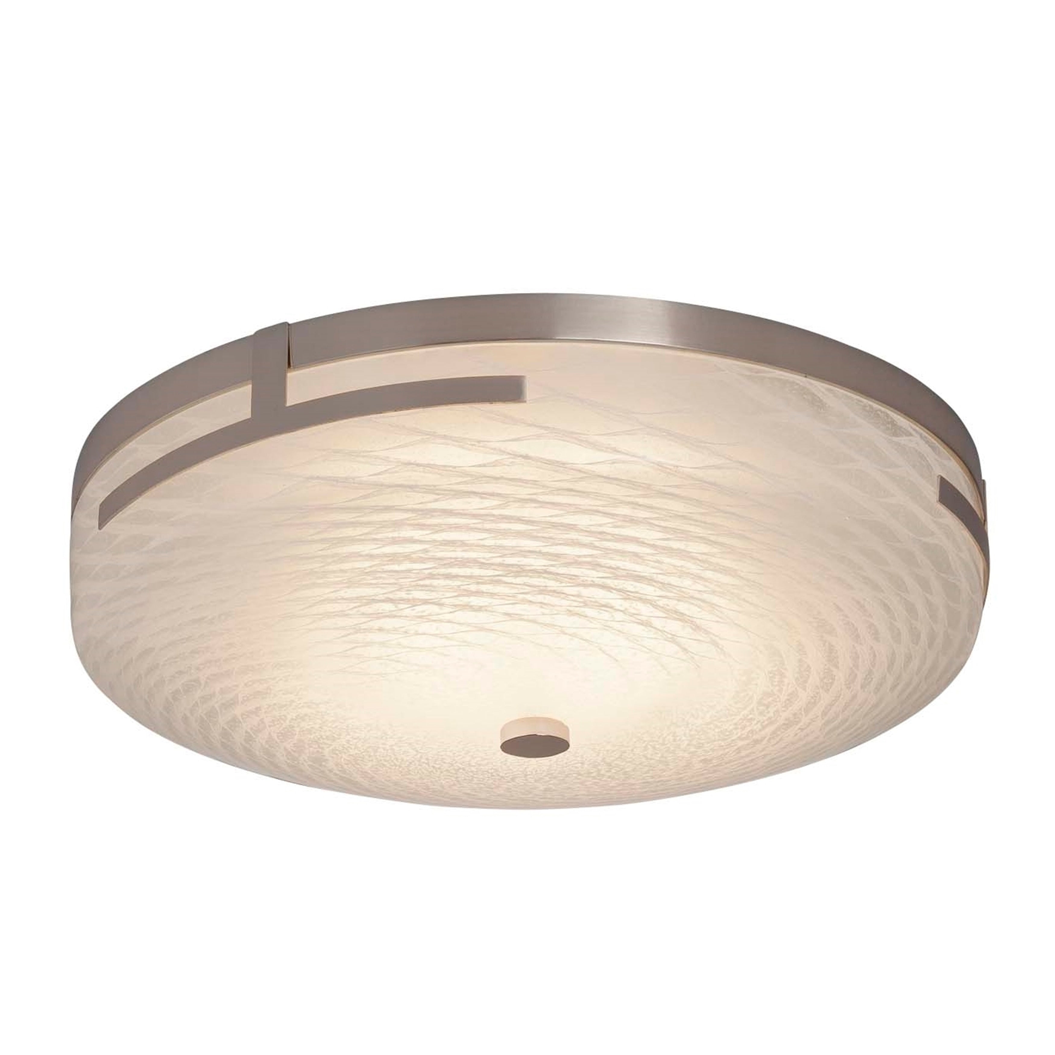 Justice Design Group Fusion Atlas Polished Chrome 14 Inch Led Round Flush Mount Weave Shade