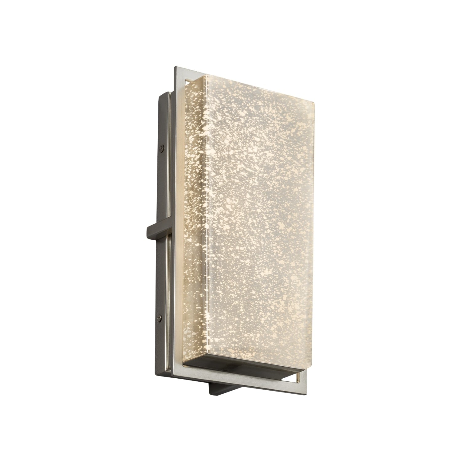 Justice Design Group Fusion Avalon Brushed Nickel Ada Led Small Outdoor Wall Sconce Mercury Shade
