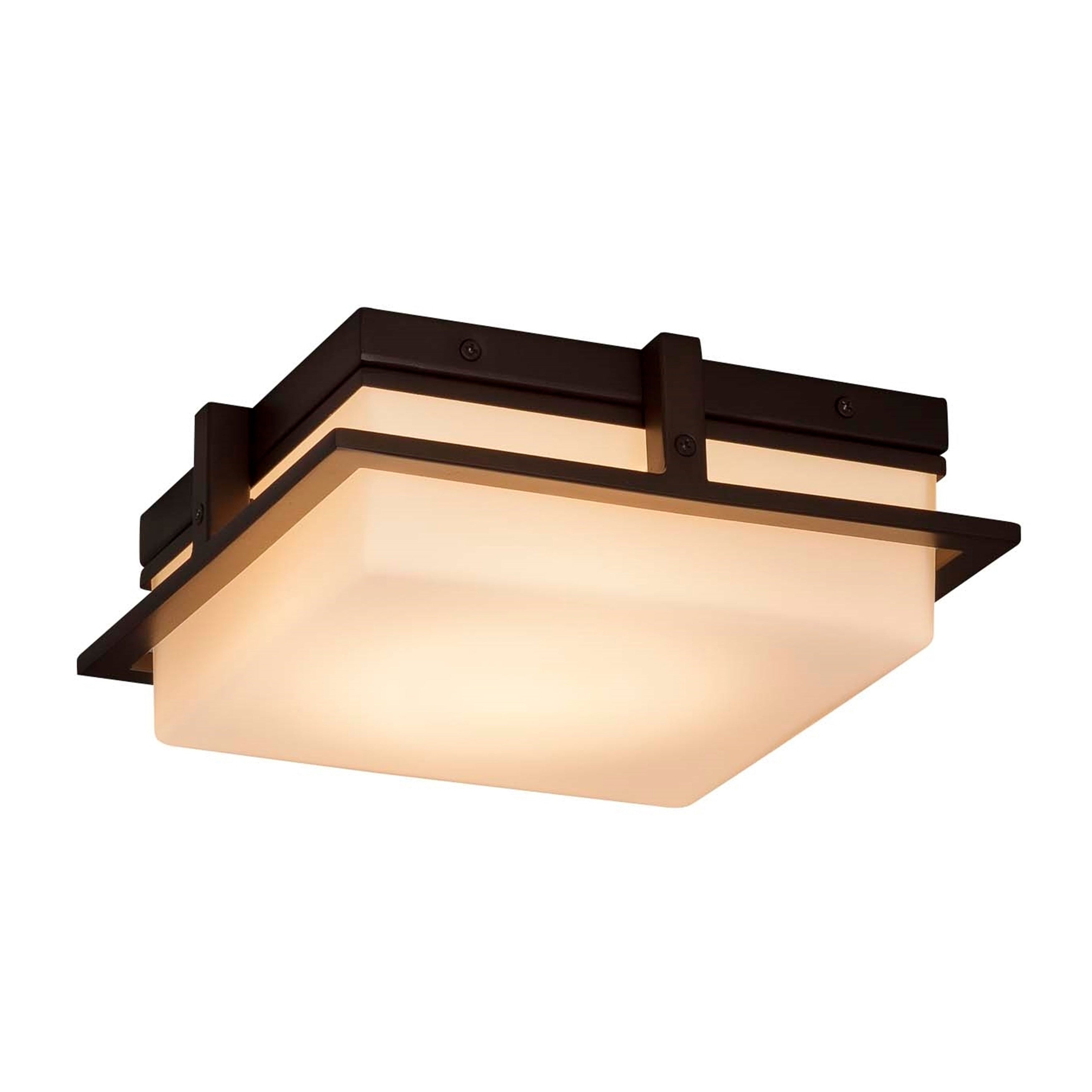 Justice Design Group Fusion Avalon Dark Bronze 10 Inch Small Led Flush Mount Opal Shade