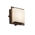 Justice Design Fusion Avalon Dark Bronze Ada Led Outdoor Wall Sconce Square Opal Shade