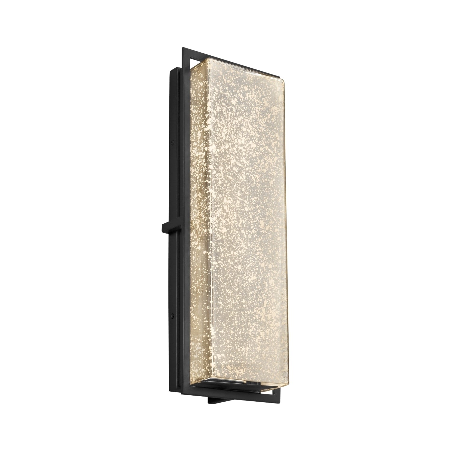 Justice Design Group Fusion Avalon Matte Black Ada Led Outdoor Wall Sconce Mercury Shade