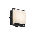 Justice Design Group Fusion Avalon Matte Black Ada Led Outdoor Wall Sconce Square Opal Shade