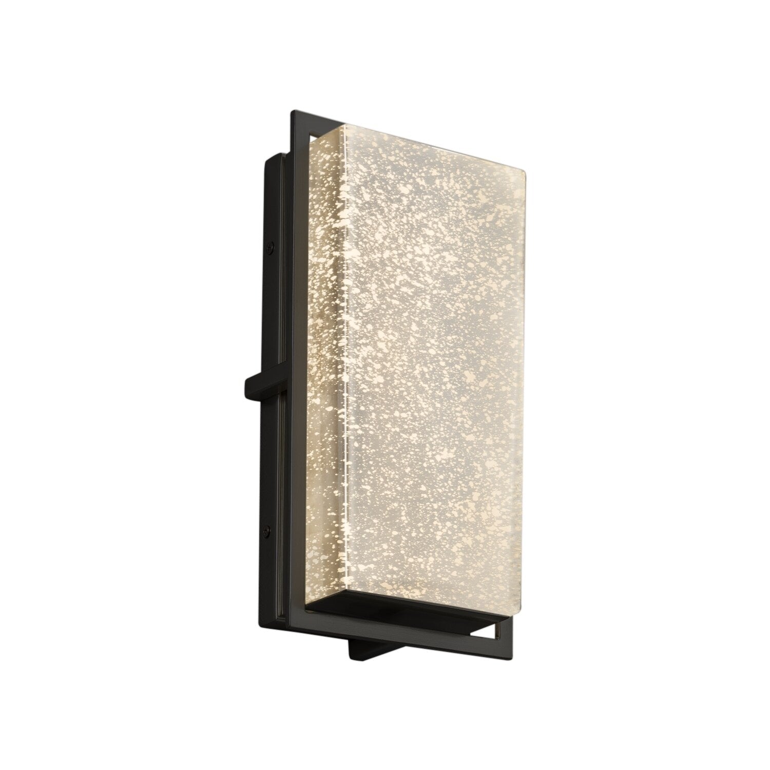 Justice Design Group Fusion Avalon Matte Black Ada Led Small Outdoor Wall Sconce Mercury Shade