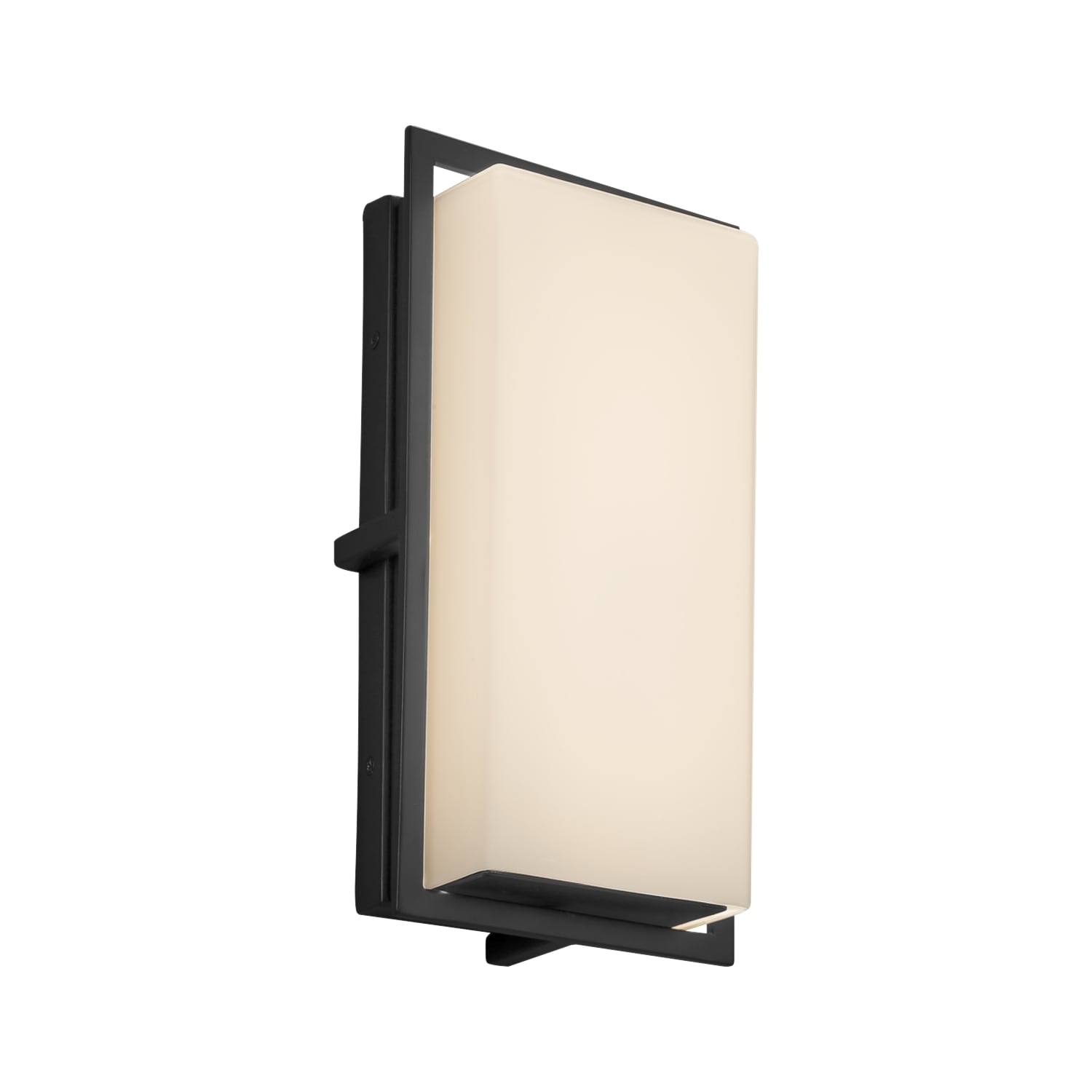 Justice Design Group Fusion Avalon Matte Black Ada Led Small Outdoor Wall Sconce Opal Shade