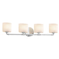 Justice Design Group Fusion Bronx 4 Light Polished Chrome Bath Bar Opal Oval Shade