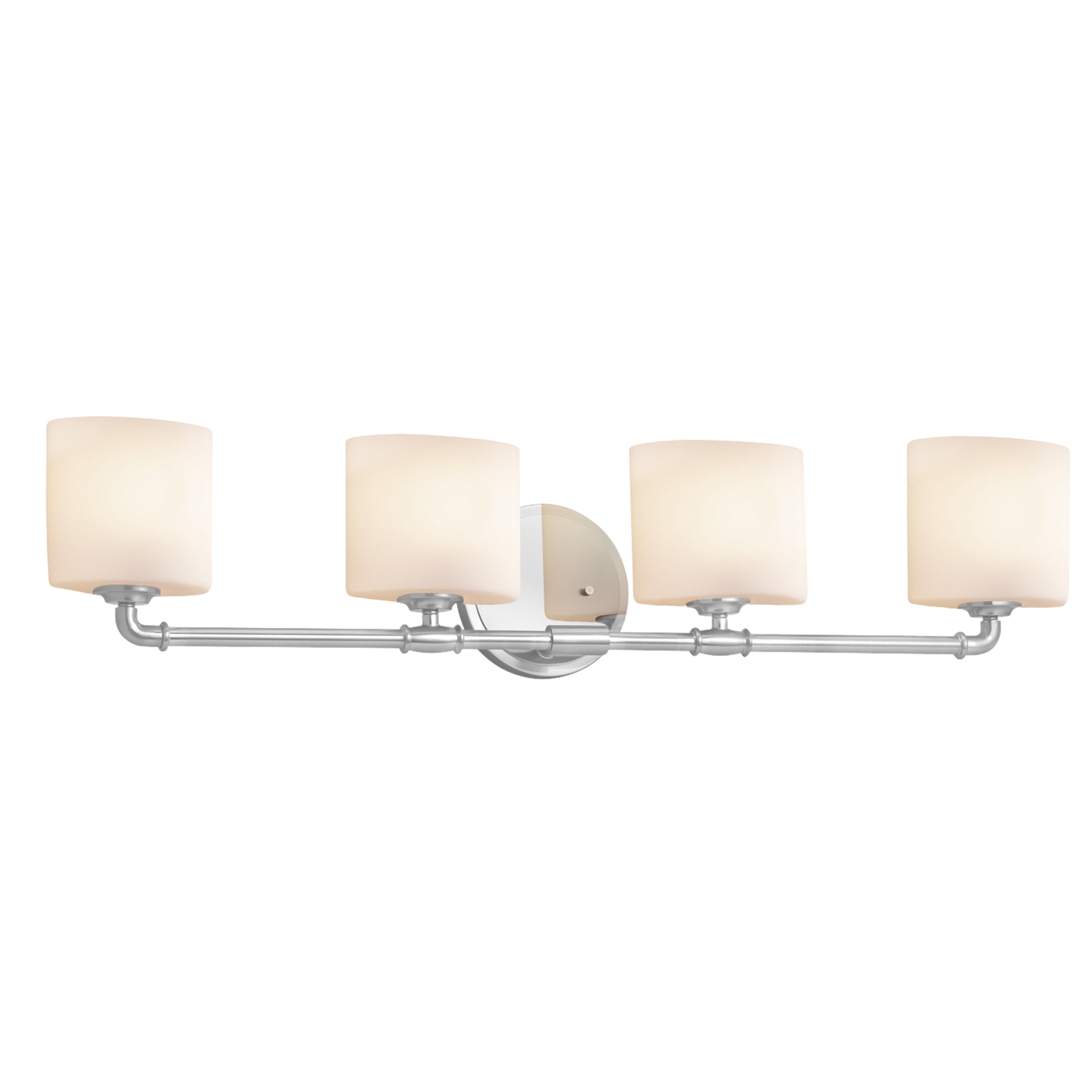 Justice Design Group Fusion Bronx 4 Light Polished Chrome Bath Bar Opal Oval Shade