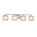 Justice Design Group Fusion Bronx 4 Light Polished Chrome Bath Bar Weave Rectangle Shade