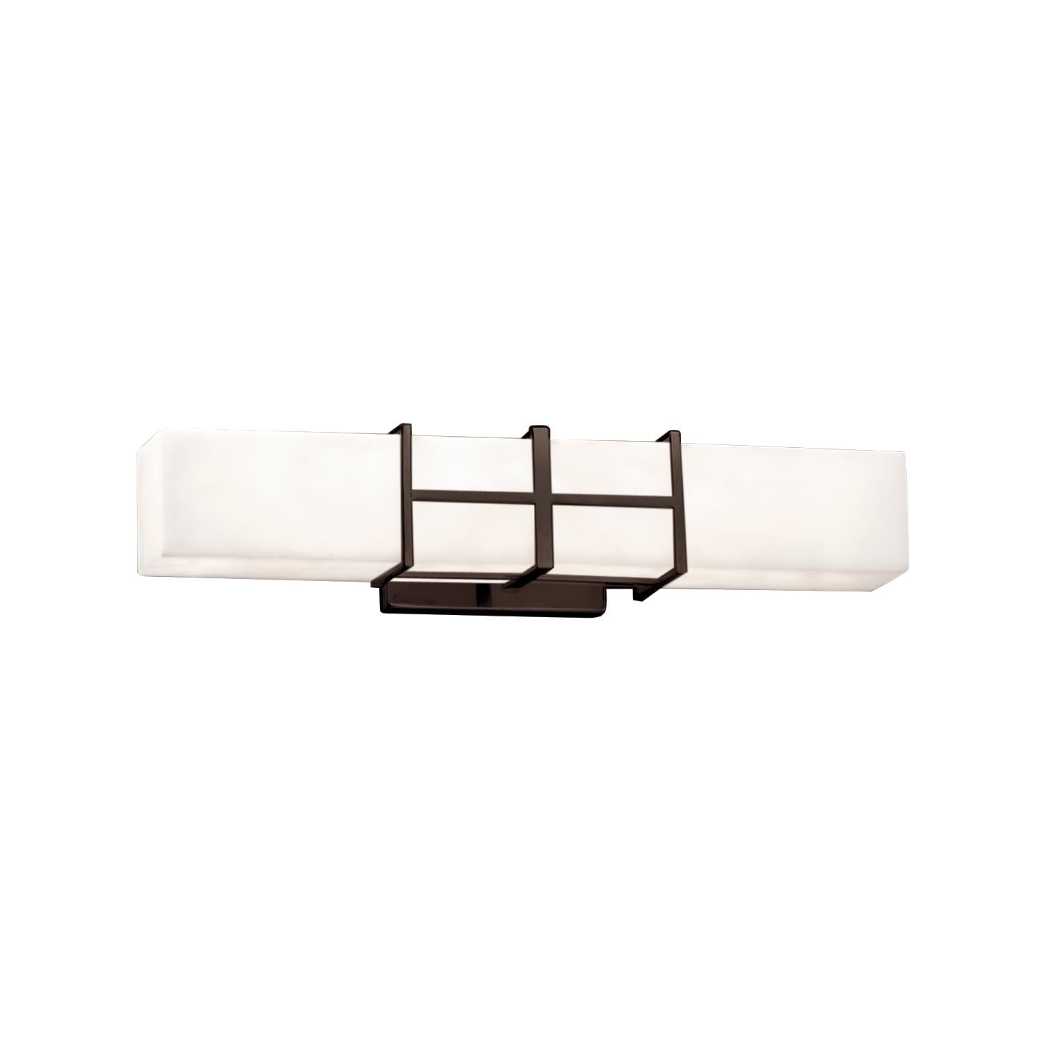 Justice Design Group Fusion Structure Dark Bronze Wall Bath Bar Opal Shade