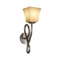 Justice Design Group Fusion Capellini 1 Light Brushed Nickel Wall Sconce Weave Square Flared Shade