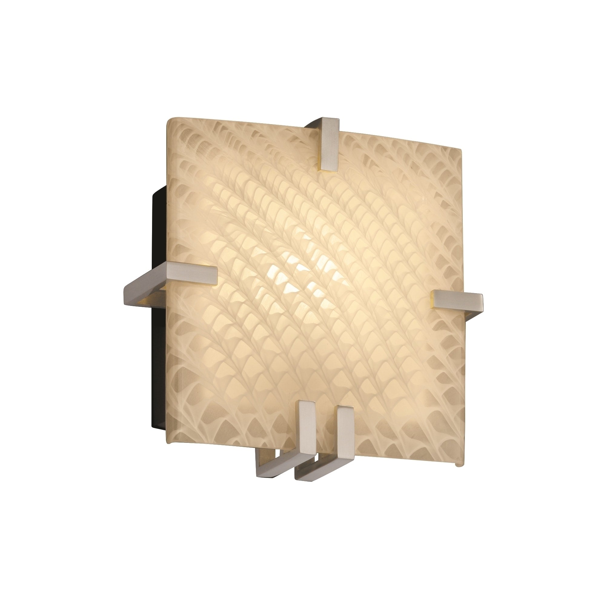 Justice Design Group Fusion Clips 1 Light Brushed Nickel Ada Wall Sconce Weave Shade