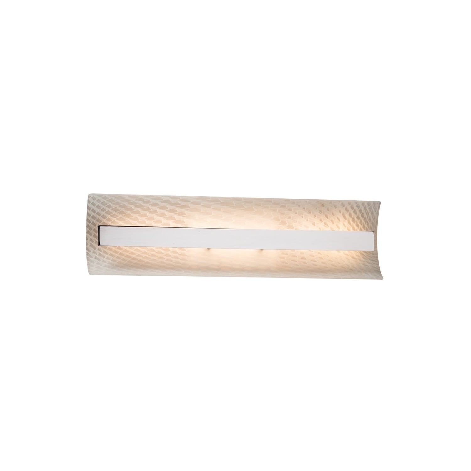 Justice Design Group Fusion Contour 21 Inch Polished Chrome Ada Led Wall Bath Bar Weave Shade