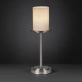 Copper Grove Opzoom 1 Light Brushed Nickel Table Lamp With Flat Rim Cylindrical Opal Shade