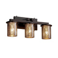 Justice Design Group Fusion Dakota 3 Light Dark Bronze Bath Bar Mercury Glass Cylinder W Flat Rim Shade