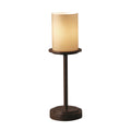 Justice Design Group Fusion Dakota 1 Light Dark Bronze Table Lamp Almond Cylinder Flat Rim Shade