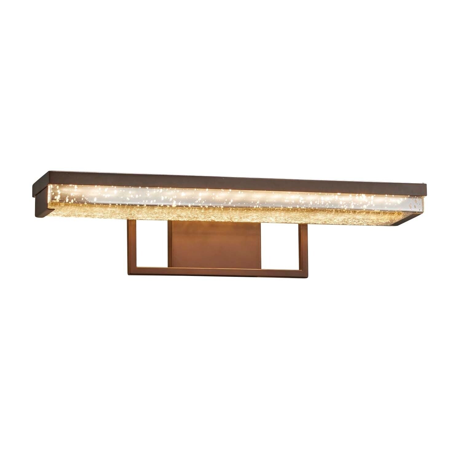 Copper Grove Eindhoven 20 Inch Dark Bronze Led Linear Bath Light With Mercury Glass Shade
