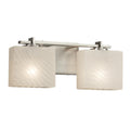 Justice Design Group Fusion Era 2 Light Brushed Nickel Bath Light Weave Rectangle Shade