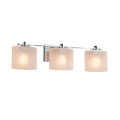 Justice Design Group Fusion Era 3 Light Polished Chrome Bath Bar Frosted Crackle Oval Shade
