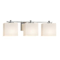 Justice Design Group Fusion Era 3 Light Polished Chrome Bath Light Opal Rectangle Shade
