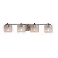 Justice Design Group Fusion Era 4 Light Brushed Nickel Bath Bar Seeded Oval Shade