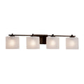 Justice Design Group Fusion Era 4 Light Dark Bronze Bath Bar Frosted Crackle Oval Shade