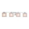 Justice Design Group Fusion Era 4 Light Polished Chrome Bath Bar Frosted Crackle Oval Shade
