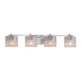 Justice Design Group Fusion Era 4 Light Polished Chrome Bath Bar Seeded Oval Shade